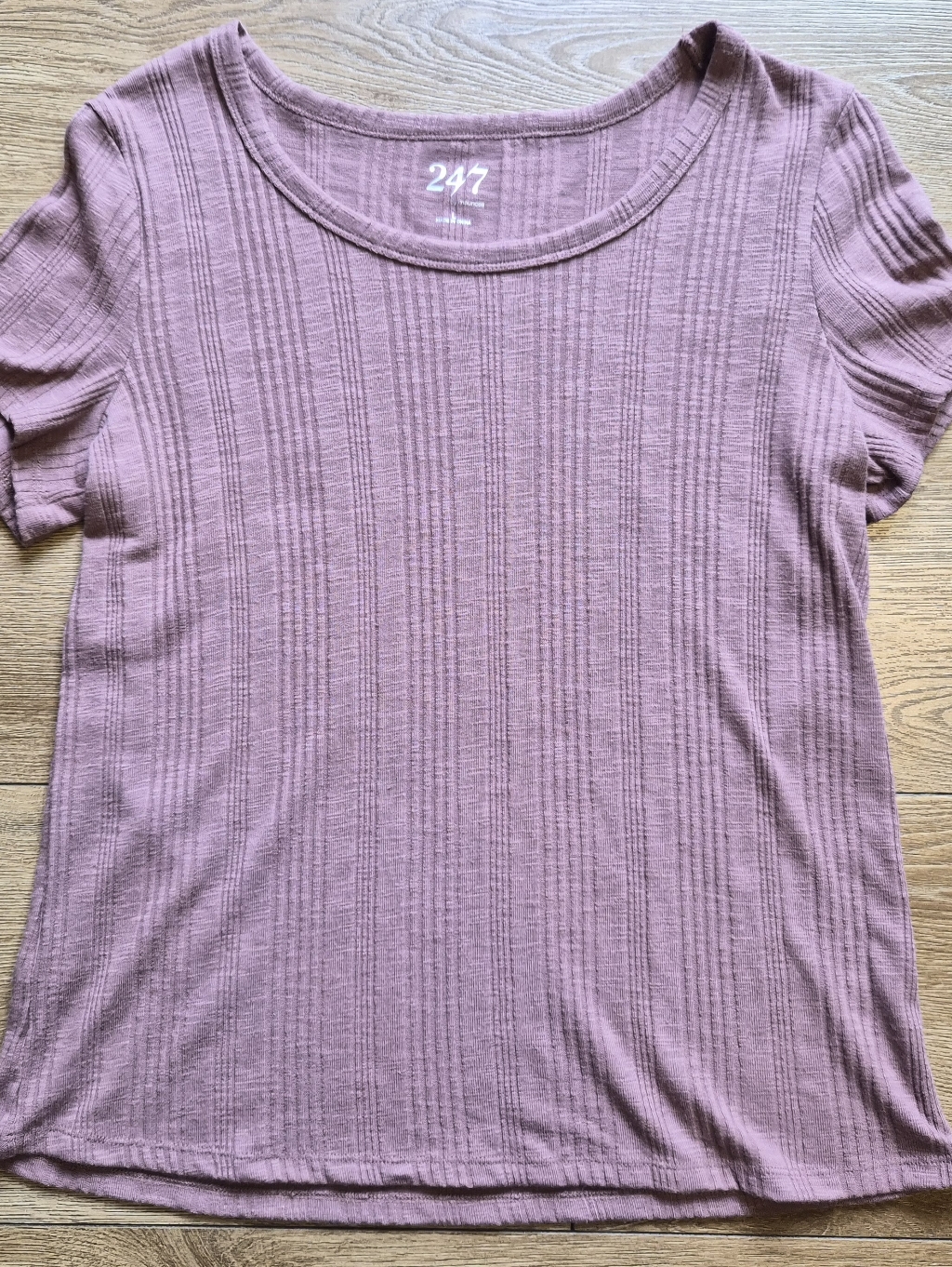 [Like New] Maurices 24/7 Variegated Ribbed Tee Rose Brown Tone Large L